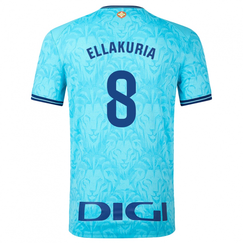 Niño Camiseta Eneko Ellakuria #8 Cielo Azul 2ª Equipación 2023/24 La Camisa Argentina
