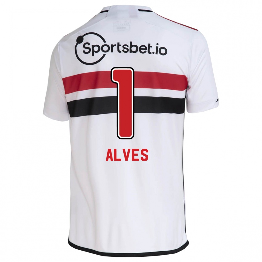 Hombre Camiseta Felipe Alves #1 Blanco 1ª Equipación 2023/24 La Camisa Argentina
