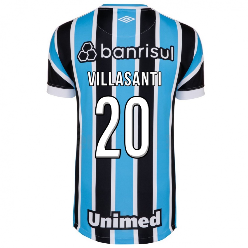 Hombre Camiseta Mathías Villasanti #20 Azul 1ª Equipación 2023/24 La Camisa Argentina