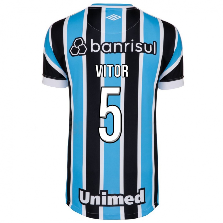 Hombre Camiseta João Vitor #5 Azul 1ª Equipación 2023/24 La Camisa Argentina