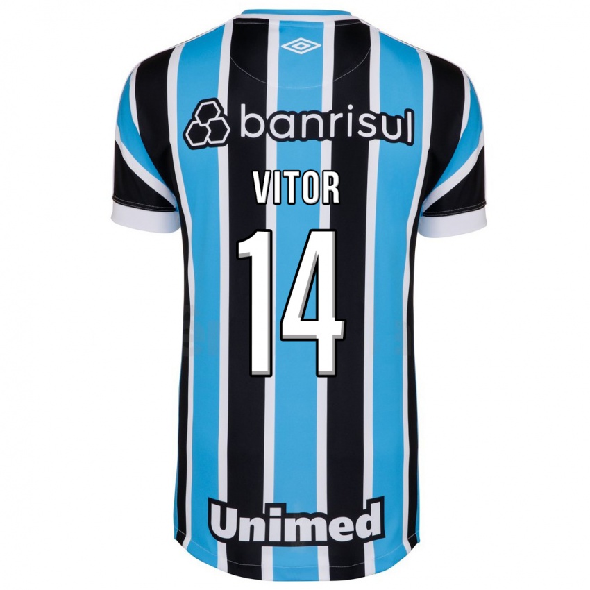 Hombre Camiseta João Vitor #14 Azul 1ª Equipación 2023/24 La Camisa Argentina