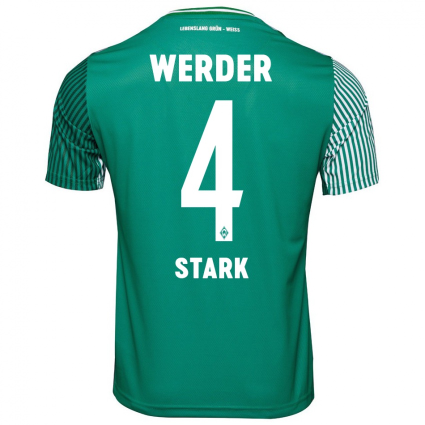 Hombre Camiseta Niklas Stark #4 Verde 1ª Equipación 2023/24 La Camisa Argentina