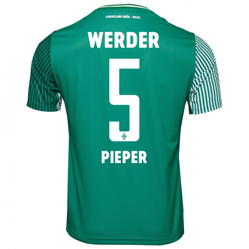 Hombre Camiseta Amos Pieper #5 Verde 1ª Equipación 2023/24 La Camisa Argentina