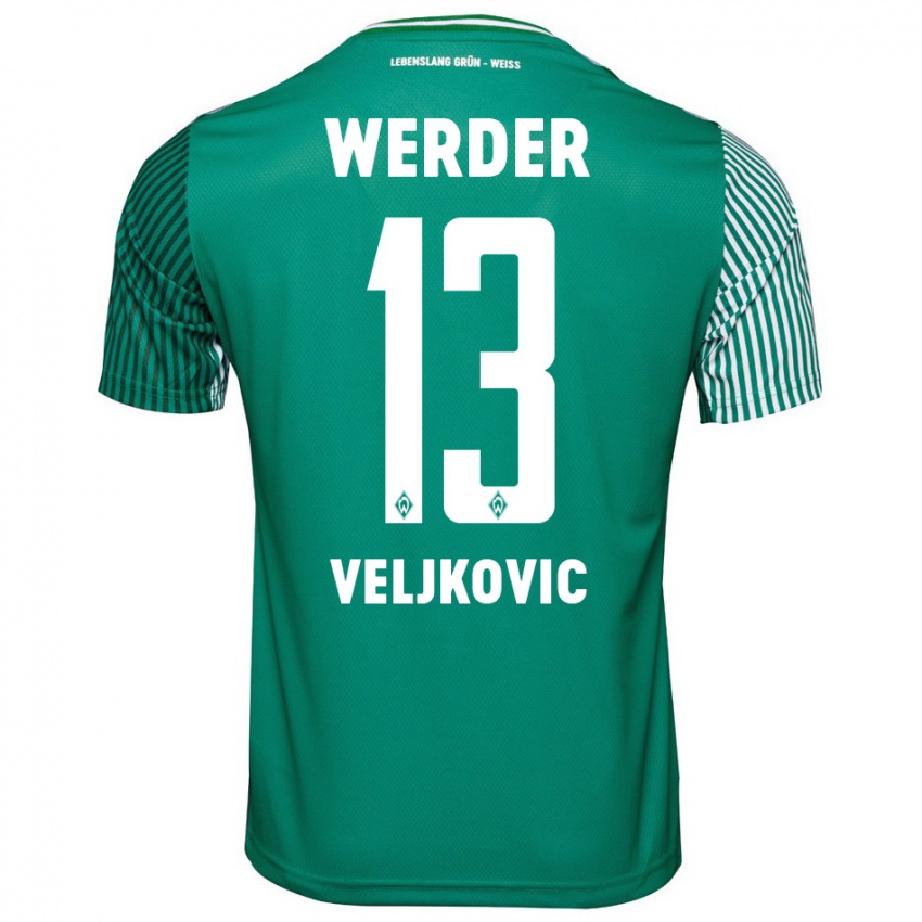 Hombre Camiseta Milos Veljkovic #13 Verde 1ª Equipación 2023/24 La Camisa Argentina