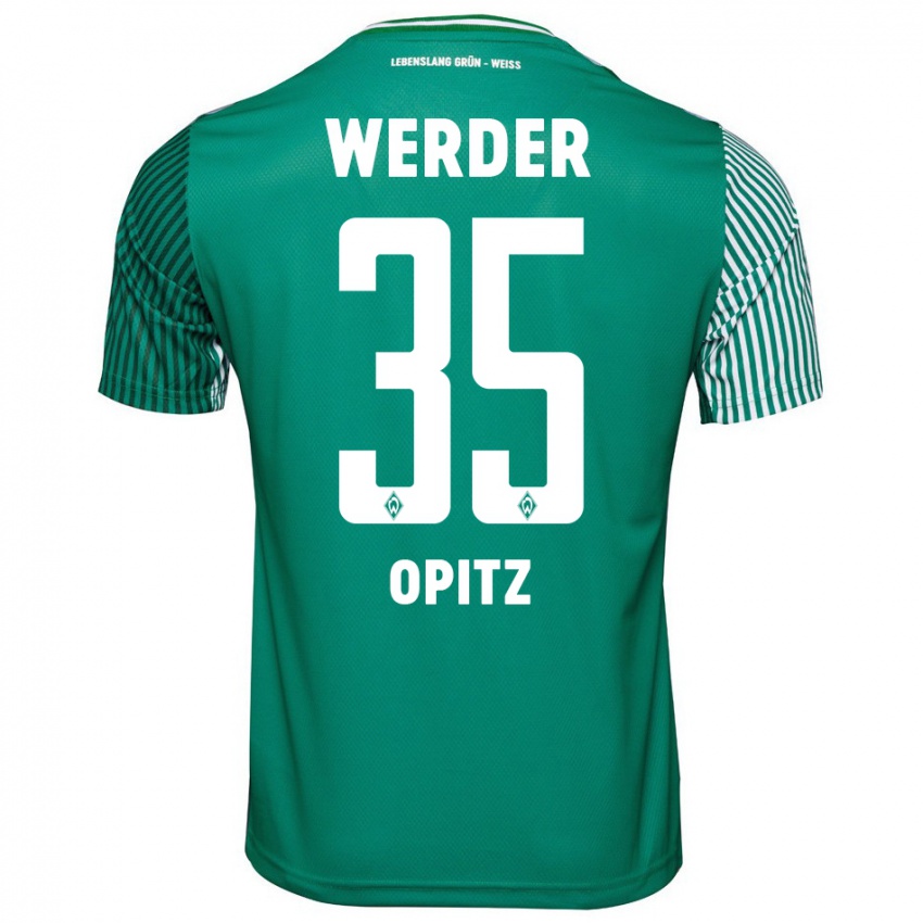 Hombre Camiseta Leon Opitz #35 Verde 1ª Equipación 2023/24 La Camisa Argentina