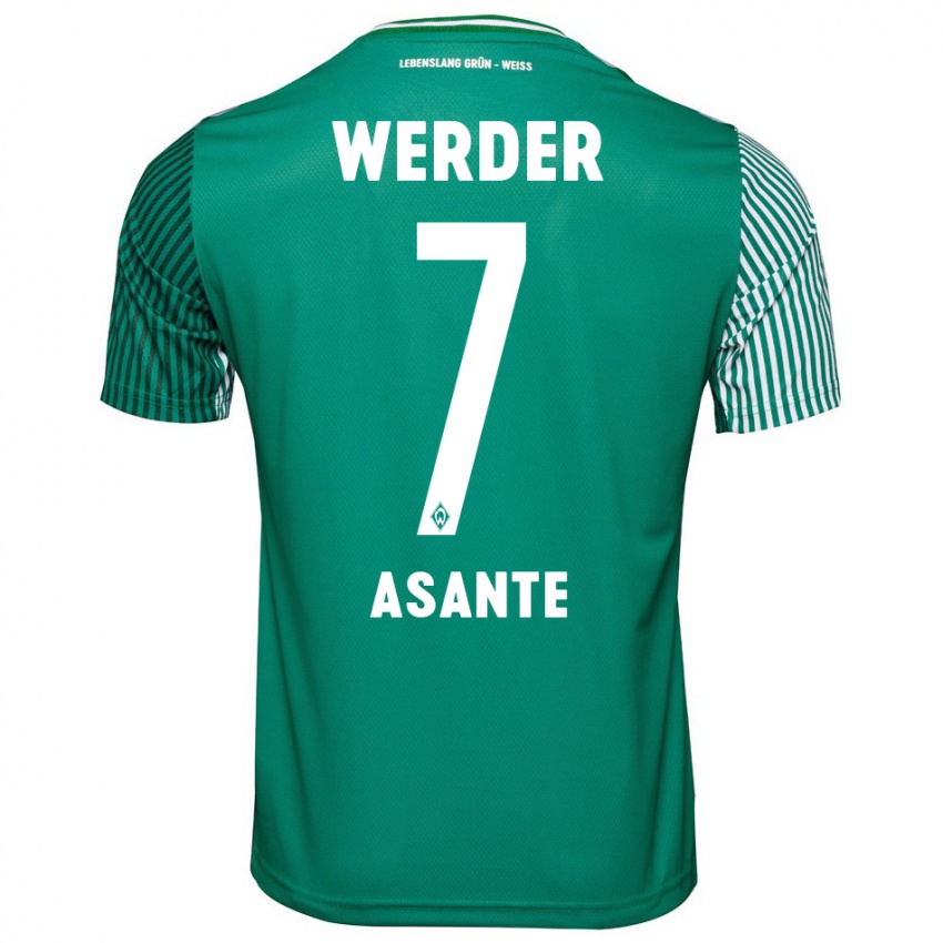 Hombre Camiseta Davis Asante #7 Verde 1ª Equipación 2023/24 La Camisa Argentina