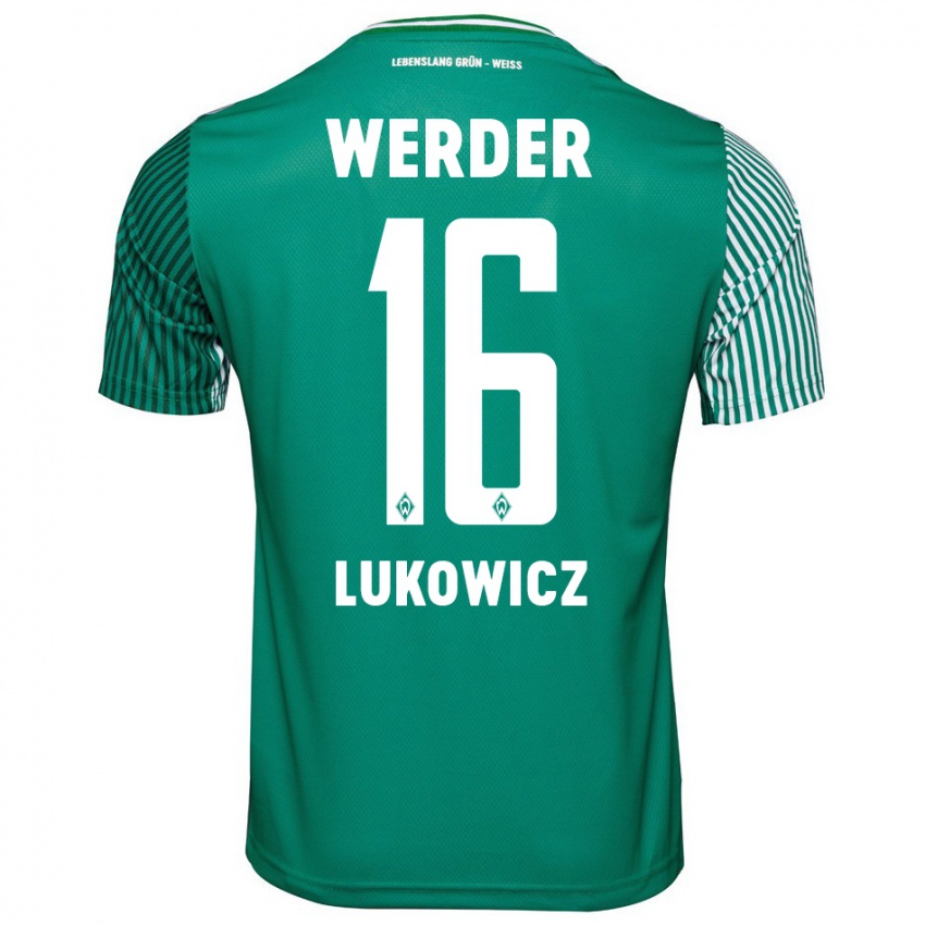 Hombre Camiseta Maik Lukowicz #16 Verde 1ª Equipación 2023/24 La Camisa Argentina