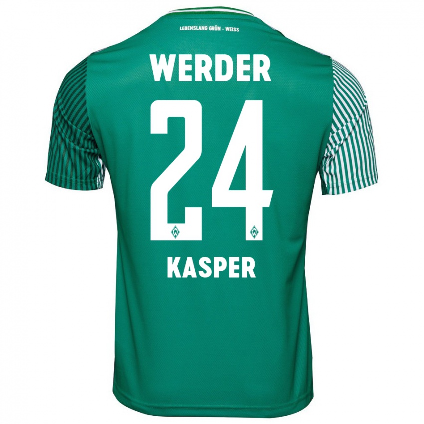 Hombre Camiseta Dominik Kasper #24 Verde 1ª Equipación 2023/24 La Camisa Argentina