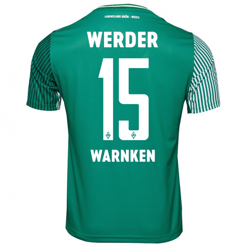 Hombre Camiseta Jannes Warnken #15 Verde 1ª Equipación 2023/24 La Camisa Argentina