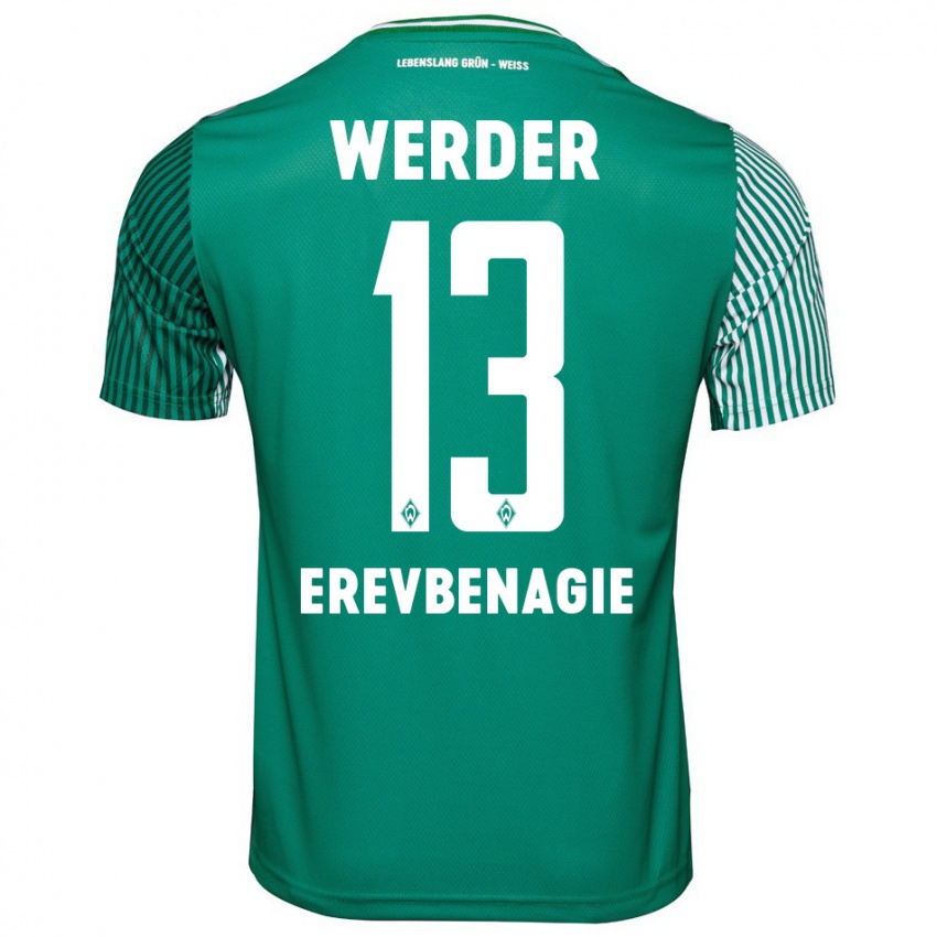 Hombre Camiseta Paul Erevbenagie #13 Verde 1ª Equipación 2023/24 La Camisa Argentina