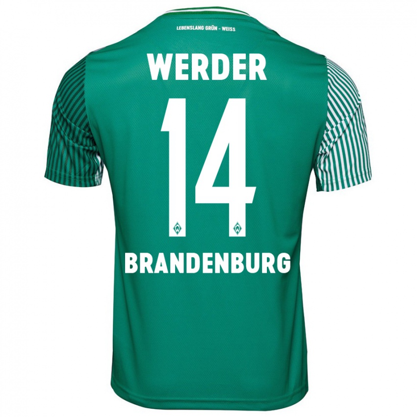 Hombre Camiseta Michaela Brandenburg #14 Verde 1ª Equipación 2023/24 La Camisa Argentina