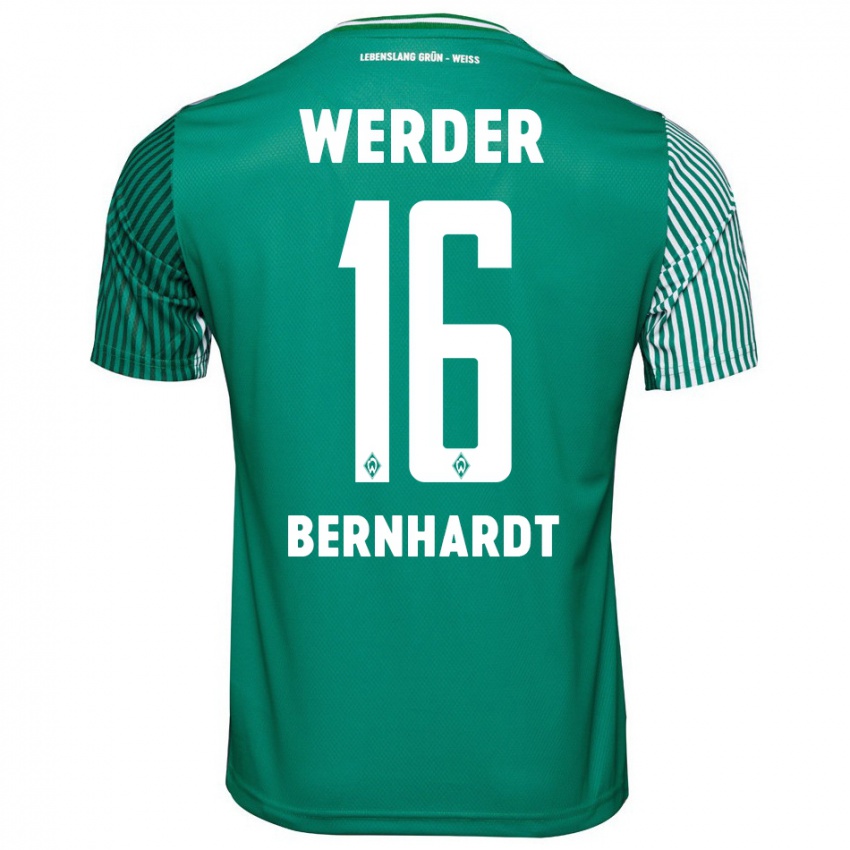 Hombre Camiseta Emilie Bernhardt #16 Verde 1ª Equipación 2023/24 La Camisa Argentina