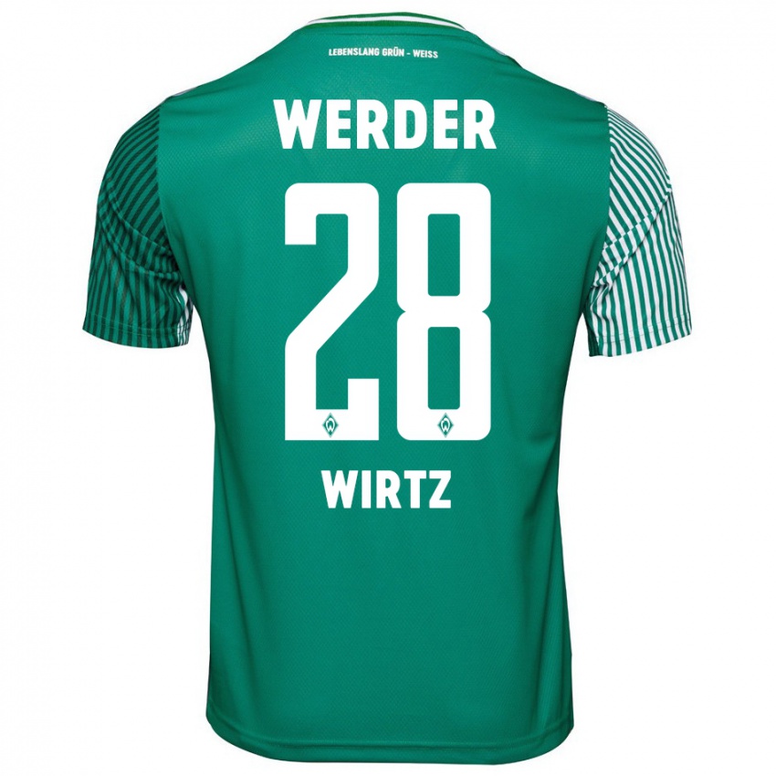 Hombre Camiseta Juliane Wirtz #28 Verde 1ª Equipación 2023/24 La Camisa Argentina