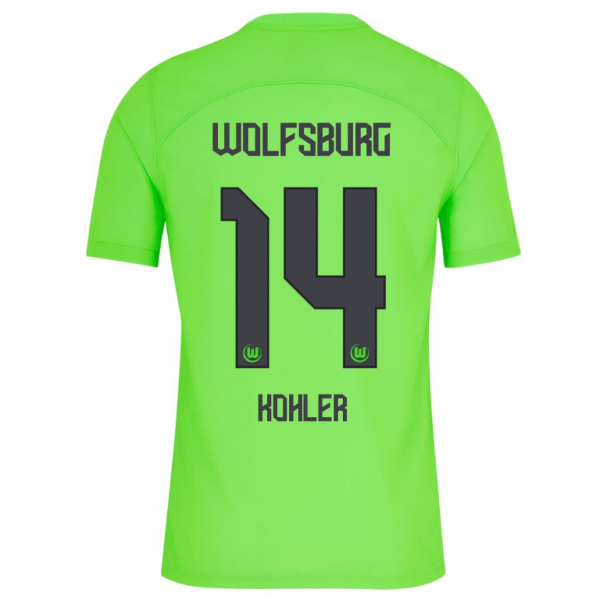 Hombre Camiseta Leonard Köhler #14 Verde 1ª Equipación 2023/24 La Camisa Argentina