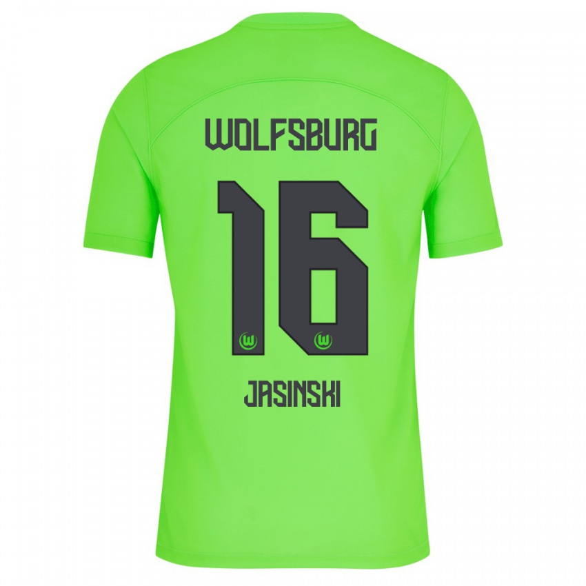 Hombre Camiseta Mateusz Jasinski #16 Verde 1ª Equipación 2023/24 La Camisa Argentina
