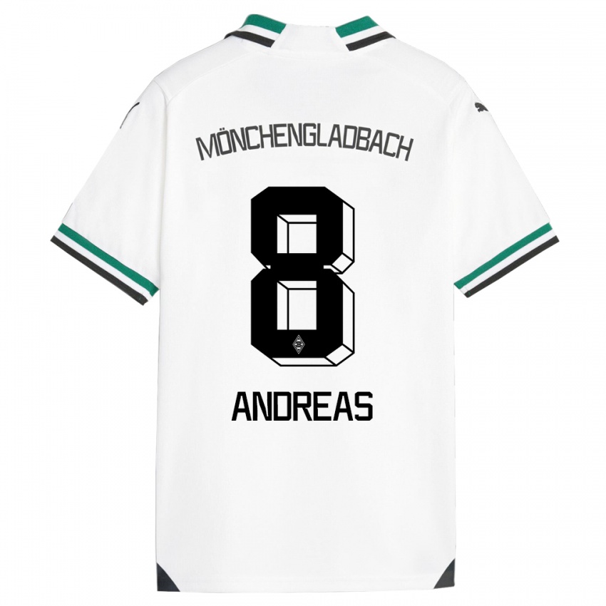 Hombre Camiseta Noah Andreas #8 Blanco Verde 1ª Equipación 2023/24 La Camisa Argentina