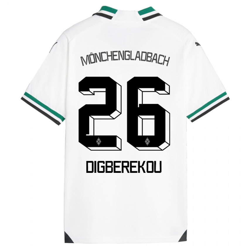 Hombre Camiseta Ibrahim Digberekou #26 Blanco Verde 1ª Equipación 2023/24 La Camisa Argentina