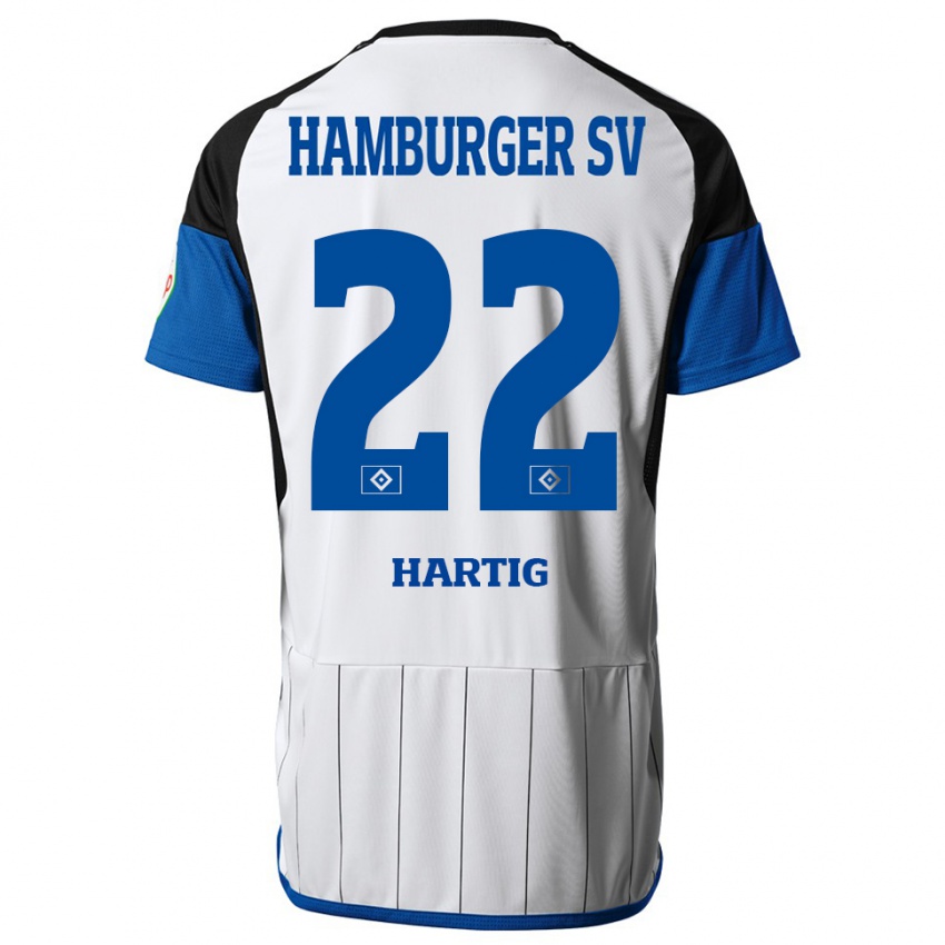 Hombre Camiseta Jonas-Finn Hartig #22 Blanco 1ª Equipación 2023/24 La Camisa Argentina