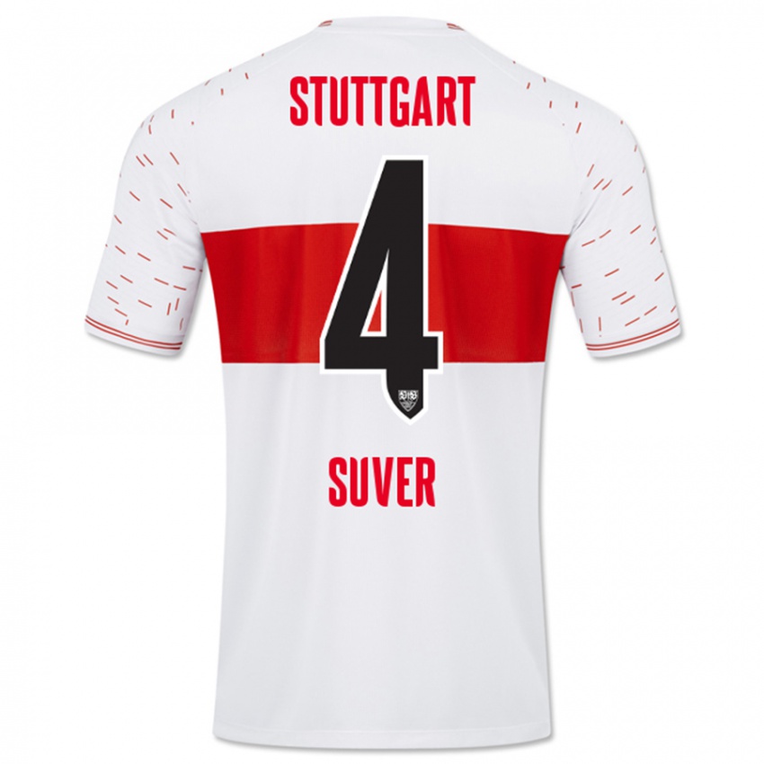 Hombre Camiseta Jakov Suver #4 Blanco 1ª Equipación 2023/24 La Camisa Argentina