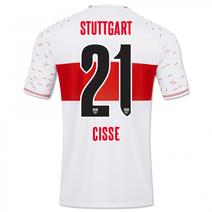 Hombre Camiseta Moussa Cissé #21 Blanco 1ª Equipación 2023/24 La Camisa Argentina