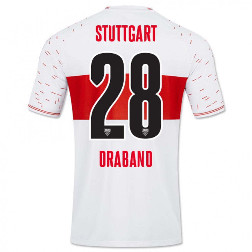 Hombre Camiseta Dominik Draband #28 Blanco 1ª Equipación 2023/24 La Camisa Argentina