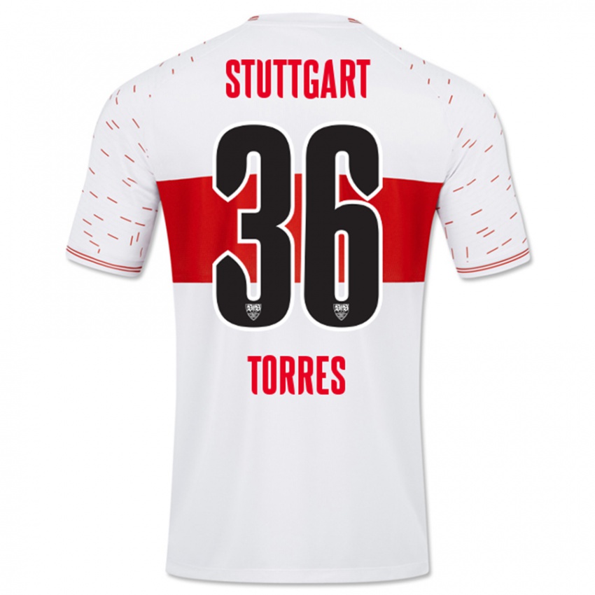 Hombre Camiseta Yohann Torres #36 Blanco 1ª Equipación 2023/24 La Camisa Argentina