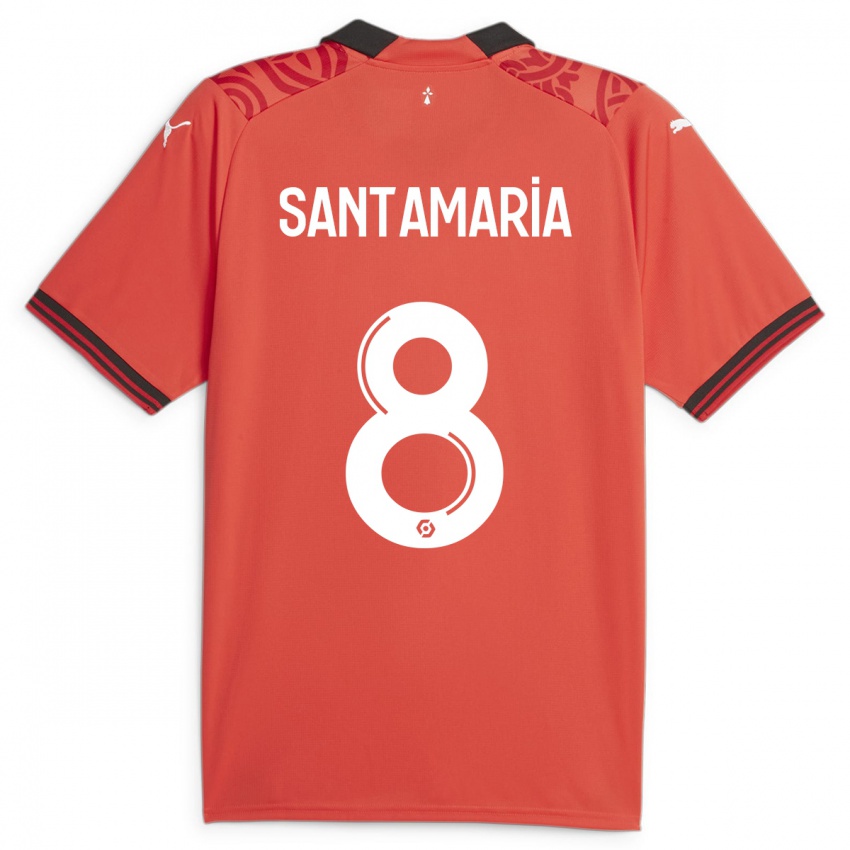 Hombre Camiseta Baptiste Santamaria #8 Rojo 1ª Equipación 2023/24 La Camisa Argentina