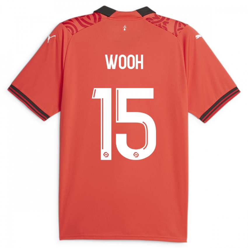 Hombre Camiseta Christopher Wooh #15 Rojo 1ª Equipación 2023/24 La Camisa Argentina