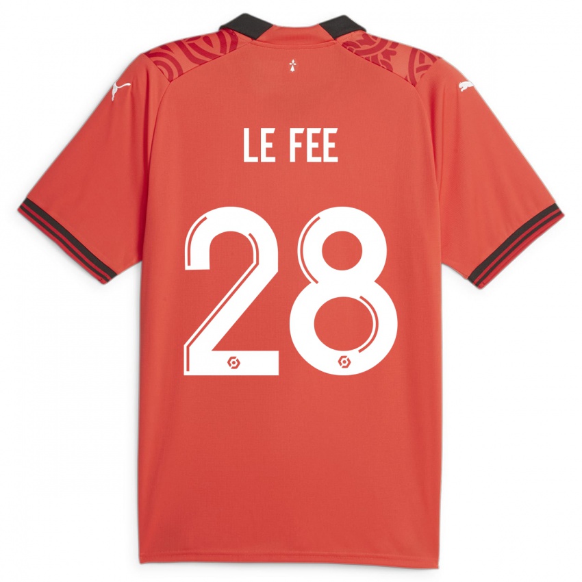 Hombre Camiseta Enzo Le Fée #28 Rojo 1ª Equipación 2023/24 La Camisa Argentina