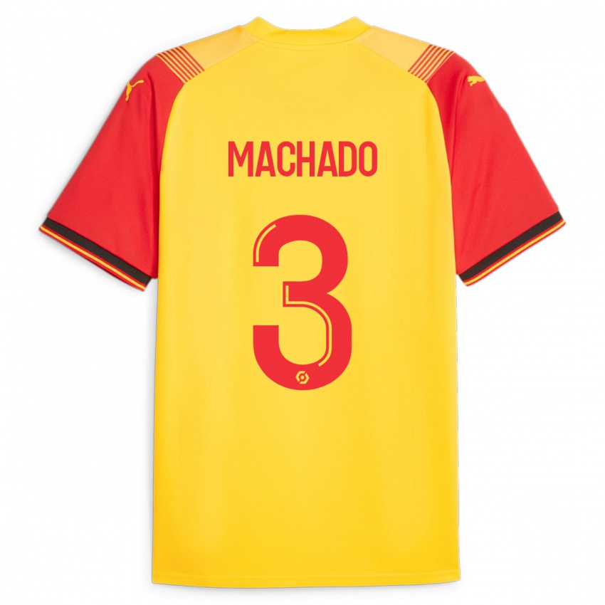Hombre Camiseta Deiver Machado #3 Amarillo 1ª Equipación 2023/24 La Camisa Argentina