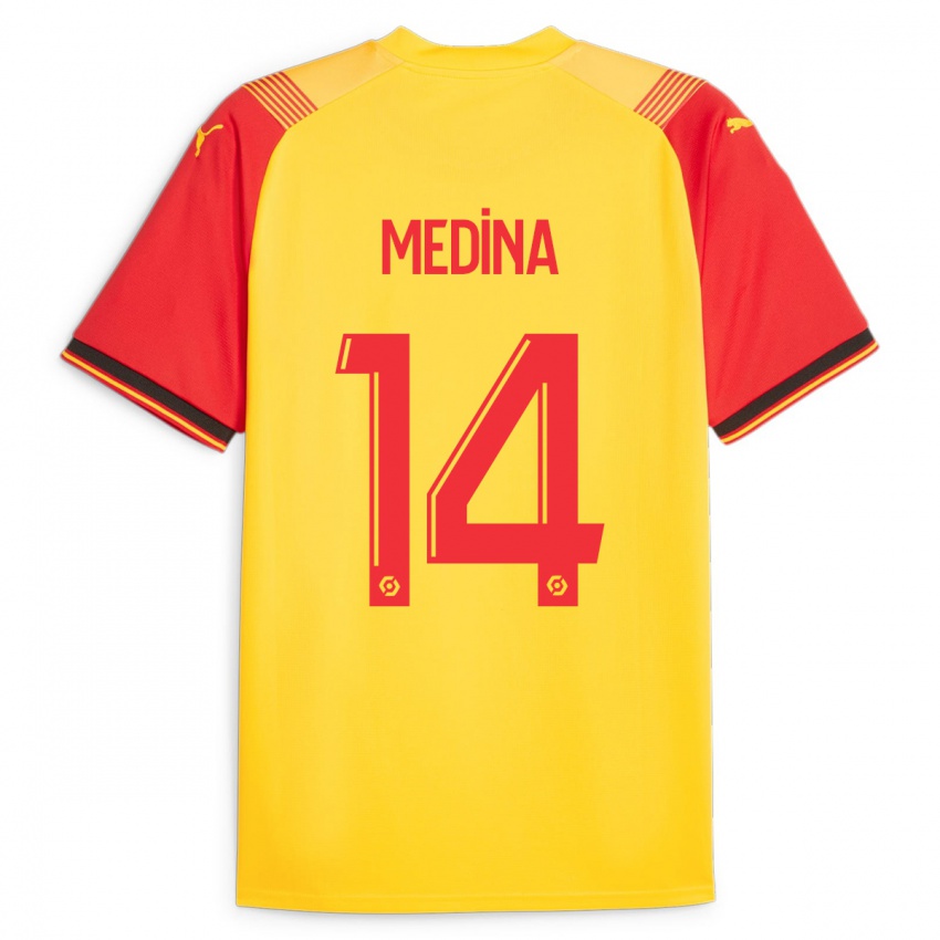 Hombre Camiseta Facundo Medina #14 Amarillo 1ª Equipación 2023/24 La Camisa Argentina