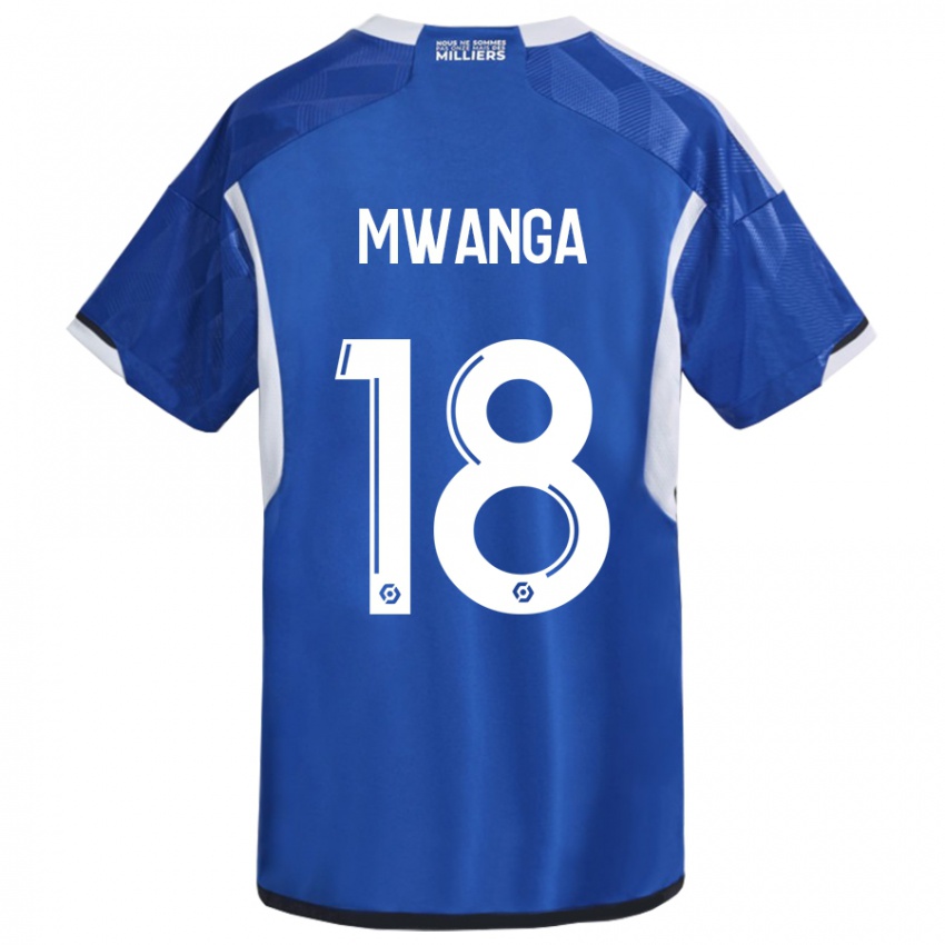 Hombre Camiseta Junior Mwanga #18 Azul 1ª Equipación 2023/24 La Camisa Argentina