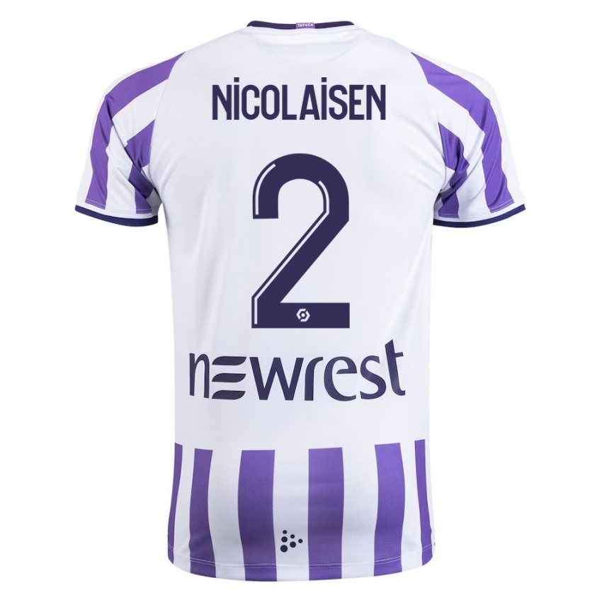 Hombre Camiseta Rasmus Nicolaisen #2 Blanco 1ª Equipación 2023/24 La Camisa Argentina