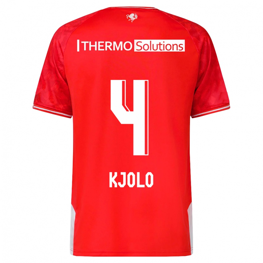 Hombre Camiseta Mathias Kjølø #4 Rojo 1ª Equipación 2023/24 La Camisa Argentina