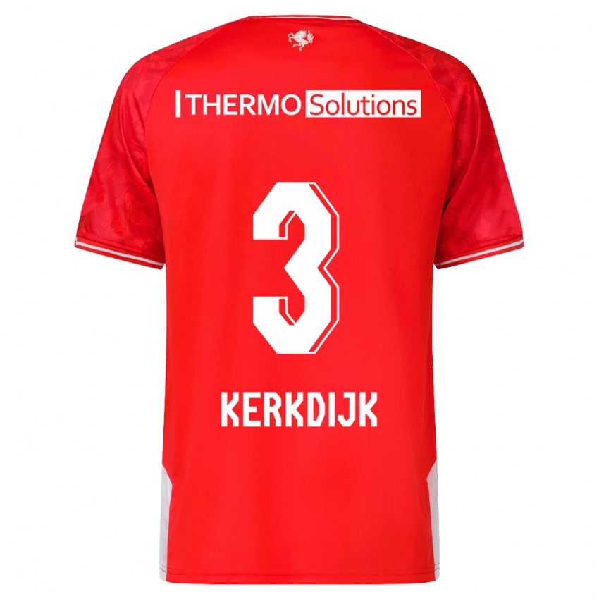 Hombre Camiseta Danique Kerkdijk #3 Rojo 1ª Equipación 2023/24 La Camisa Argentina