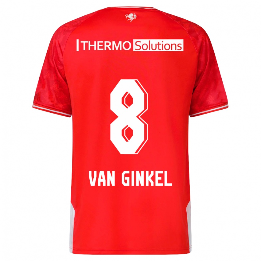 Hombre Camiseta Danique Van Ginkel #8 Rojo 1ª Equipación 2023/24 La Camisa Argentina