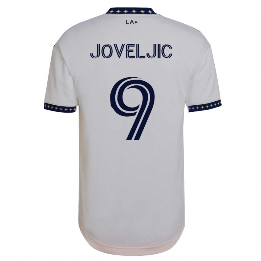 Hombre Camiseta Dejan Joveljic #9 Blanco 1ª Equipación 2023/24 La Camisa Argentina
