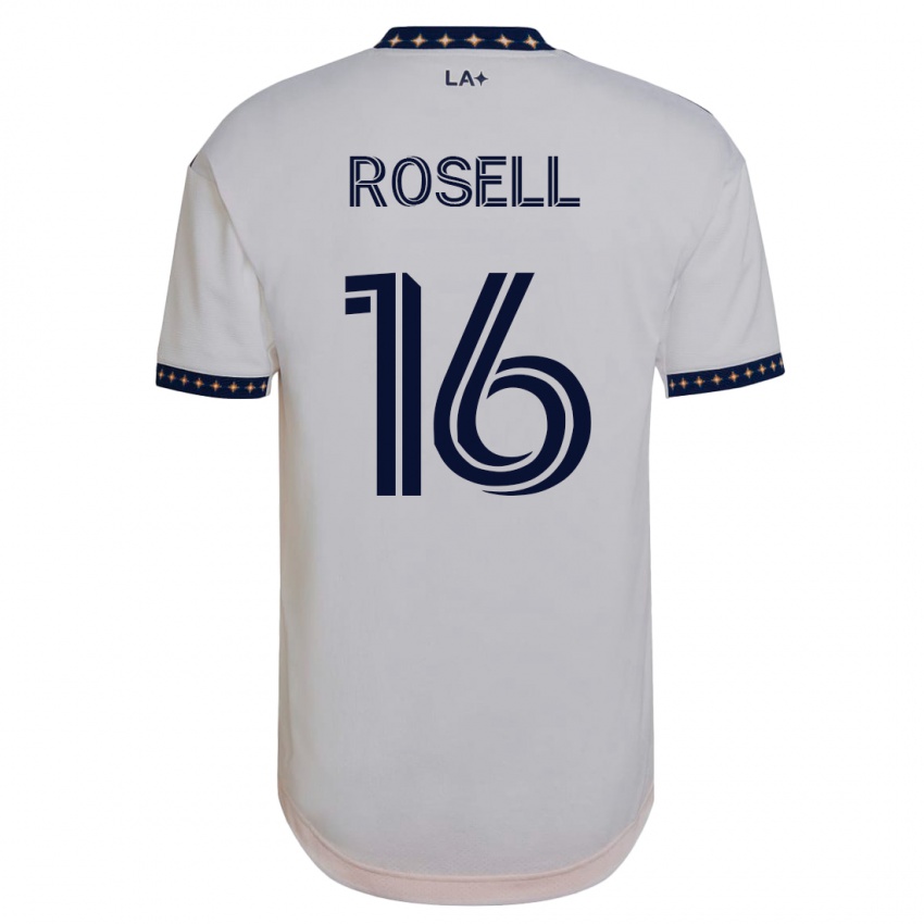 Hombre Camiseta Uri Rosell #16 Blanco 1ª Equipación 2023/24 La Camisa Argentina