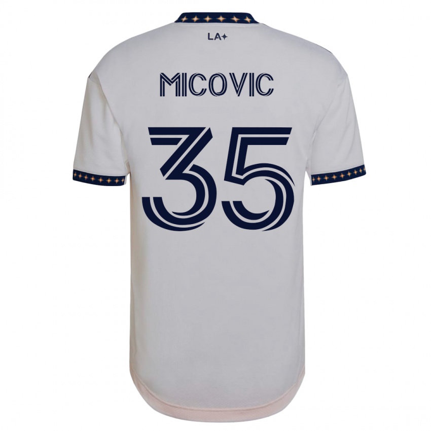 Hombre Camiseta Novak Micovic #35 Blanco 1ª Equipación 2023/24 La Camisa Argentina