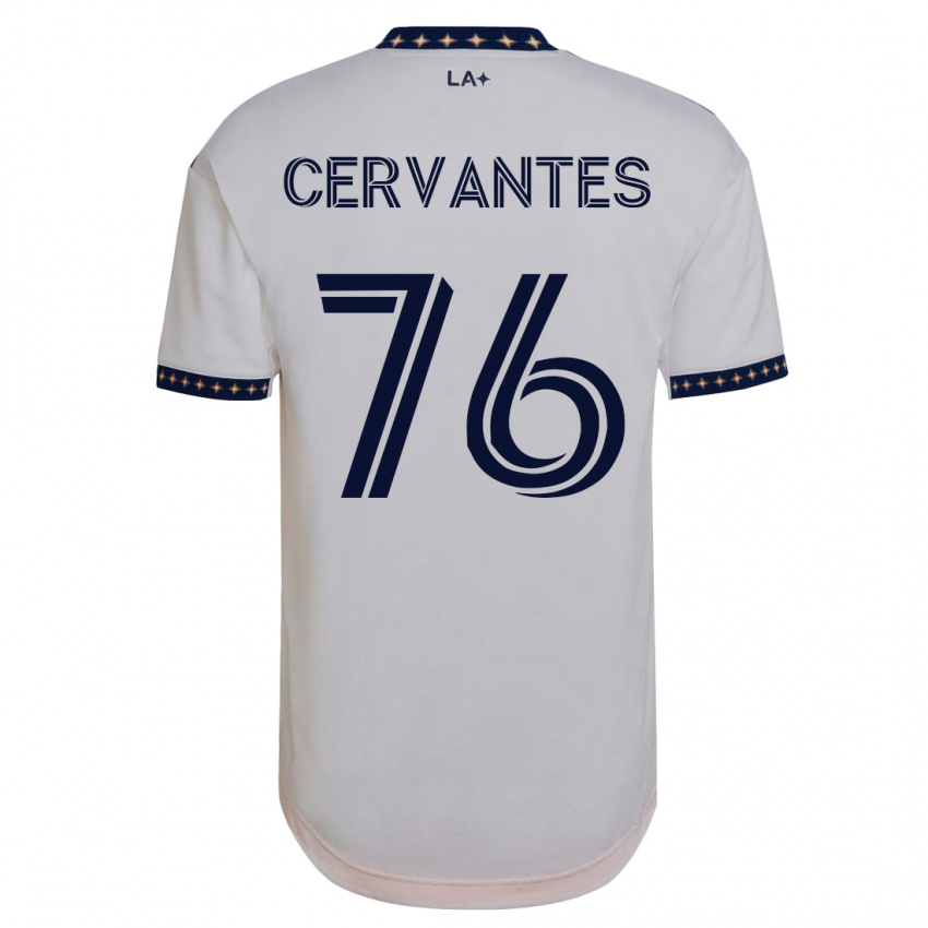 Hombre Camiseta Aaron Cervantes #76 Blanco 1ª Equipación 2023/24 La Camisa Argentina