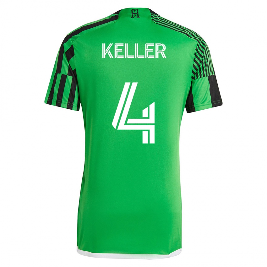Hombre Camiseta Kipp Keller #4 Verde Negro 1ª Equipación 2023/24 La Camisa Argentina