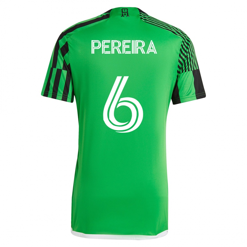 Hombre Camiseta Daniel Pereira #6 Verde Negro 1ª Equipación 2023/24 La Camisa Argentina