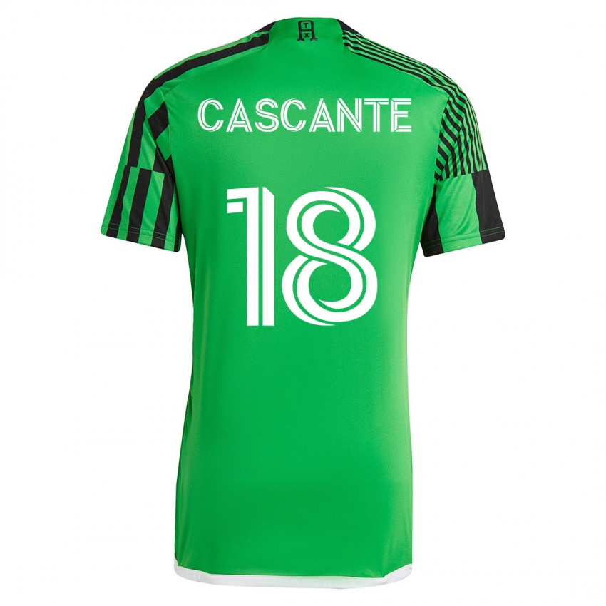 Hombre Camiseta Julio Cascante #18 Verde Negro 1ª Equipación 2023/24 La Camisa Argentina