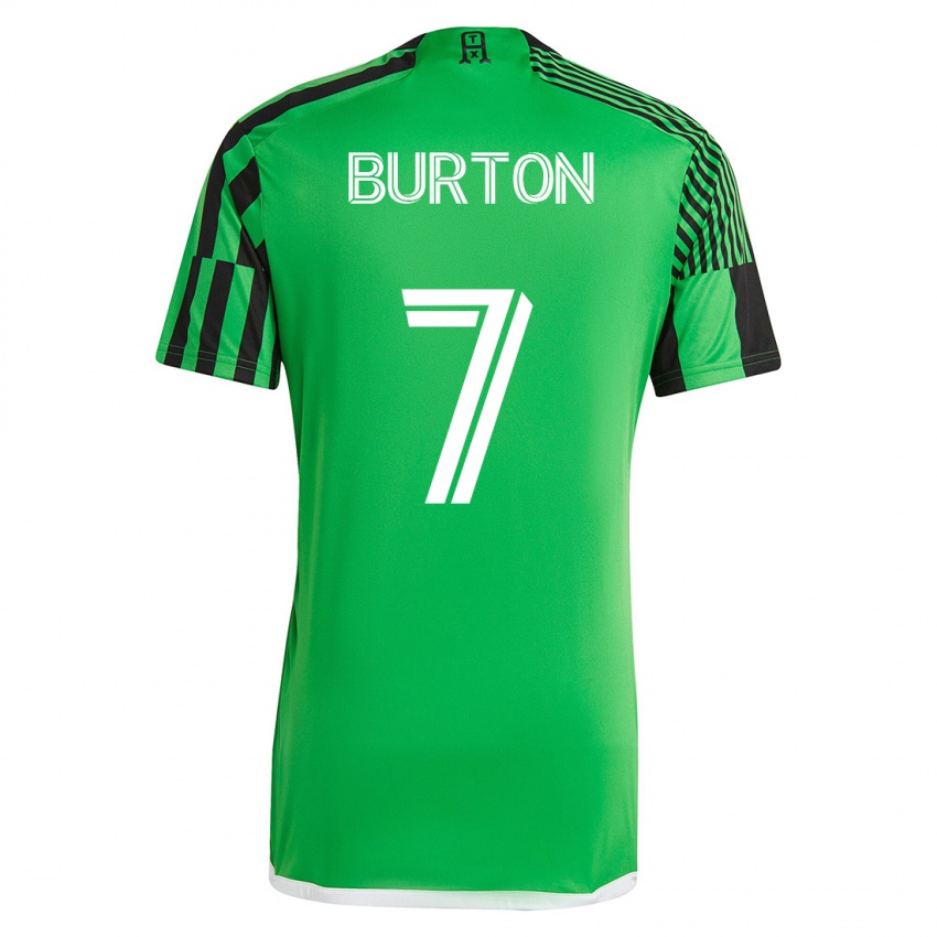 Hombre Camiseta Micah Burton #7 Verde Negro 1ª Equipación 2023/24 La Camisa Argentina