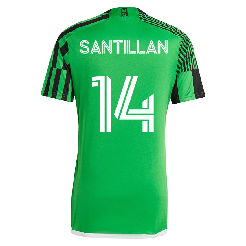 Hombre Camiseta Jonathan Santillan #14 Verde Negro 1ª Equipación 2023/24 La Camisa Argentina