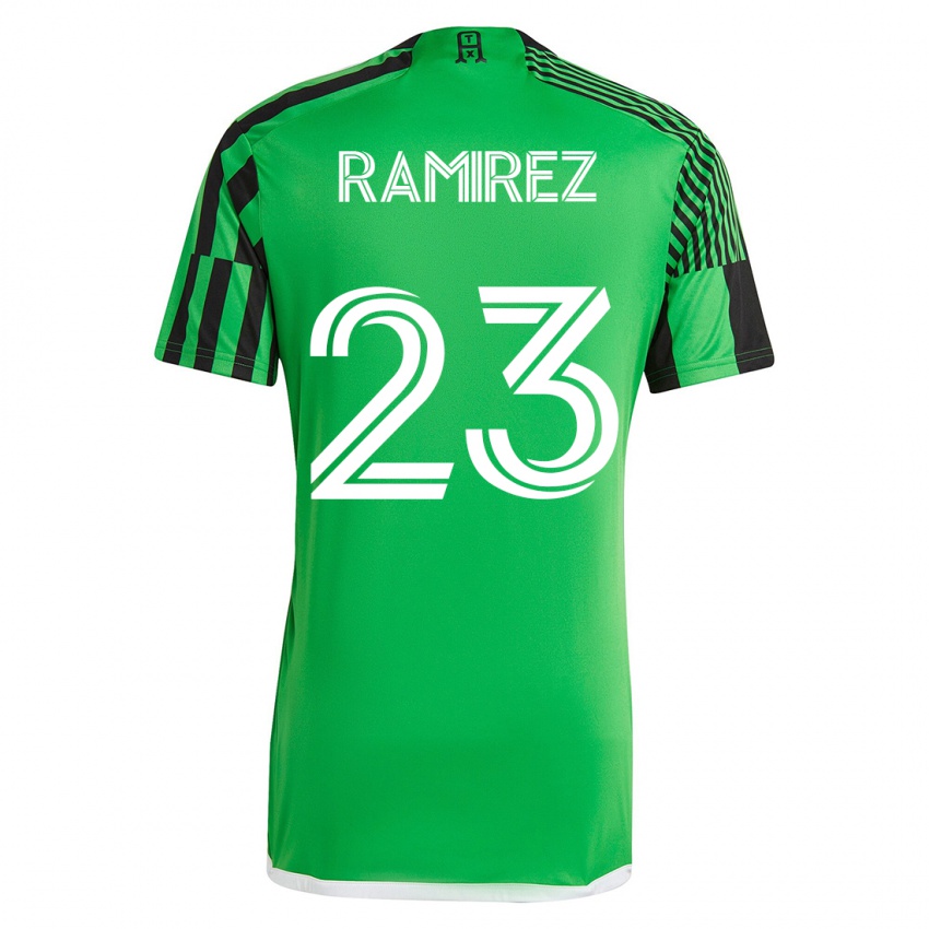 Hombre Camiseta Alonso Ramírez #23 Verde Negro 1ª Equipación 2023/24 La Camisa Argentina