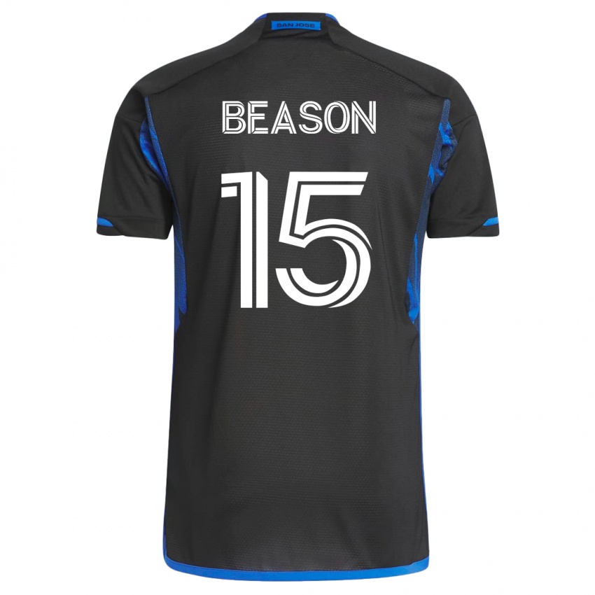 Hombre Camiseta Tanner Beason #15 Azul Negro 1ª Equipación 2023/24 La Camisa Argentina