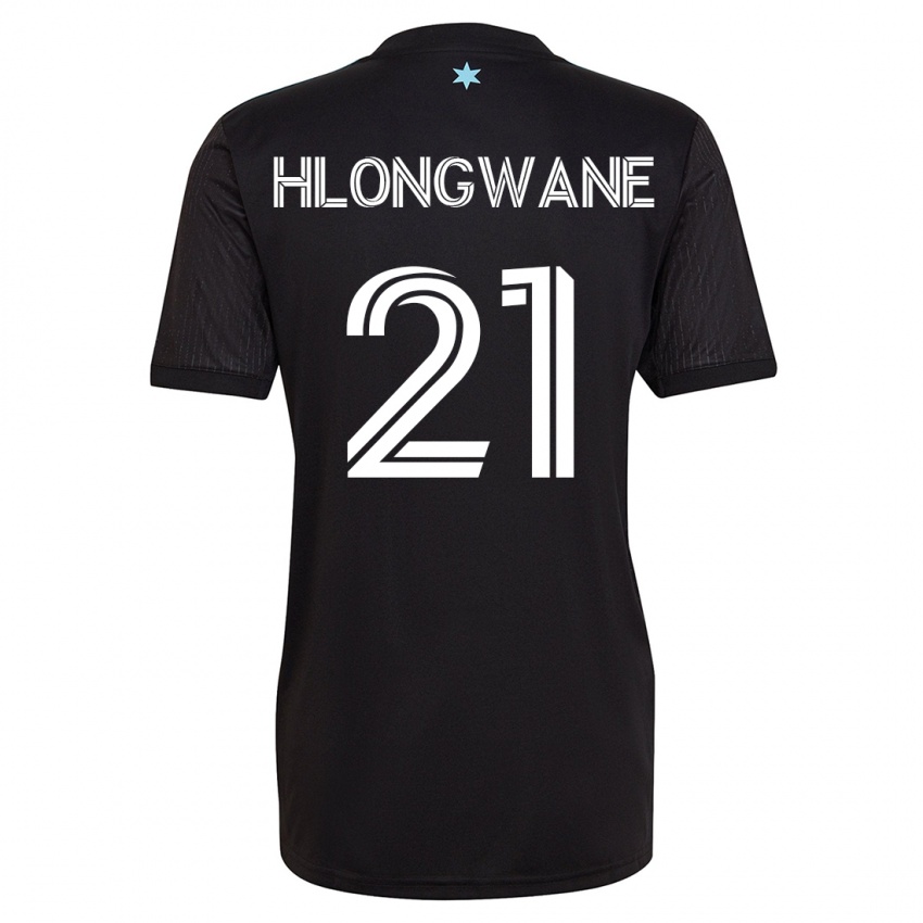 Hombre Camiseta Bongokuhle Hlongwane #21 Negro 1ª Equipación 2023/24 La Camisa Argentina
