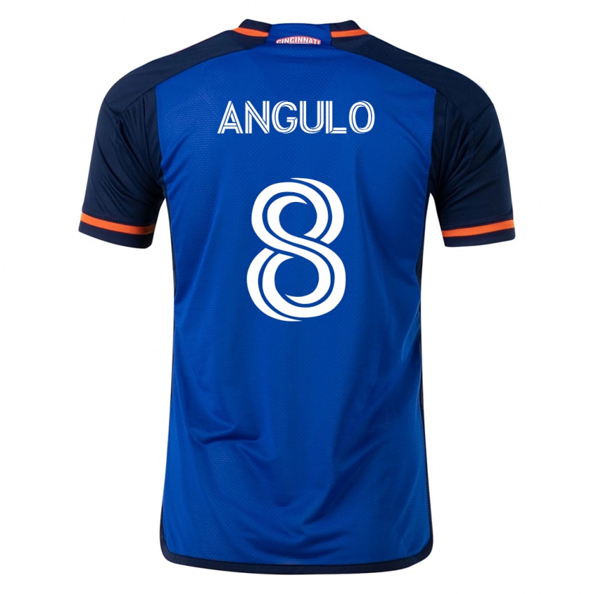 Hombre Camiseta Marco Angulo #8 Azul 1ª Equipación 2023/24 La Camisa Argentina