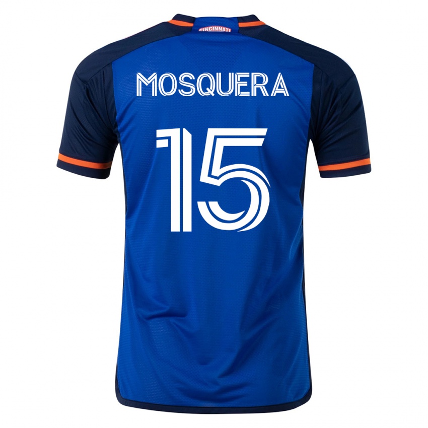 Hombre Camiseta Yerson Mosquera #15 Azul 1ª Equipación 2023/24 La Camisa Argentina